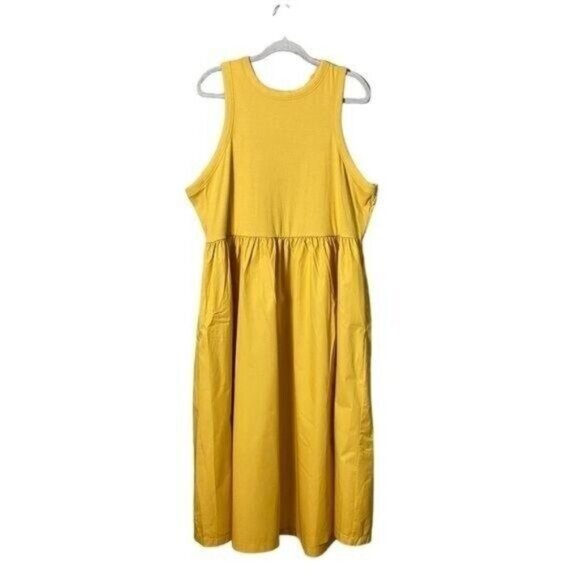 Old Navy Maxi‎ Dress 3X Cottagecore Balletcore Bohemian Peasant Beachy Yellow - Picture 7 of 13